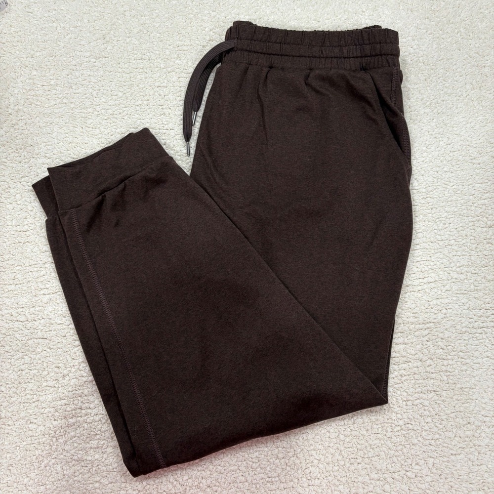 Quince Flowknit Mid-Rise Jogger Heather Coffee Bean Brown Size Large 25"